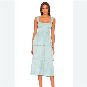WeWoreWhat Tiered Corset Midi Dress